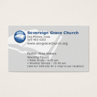 Sovereign Grace Church - för vem dog Kristi? Visitkort