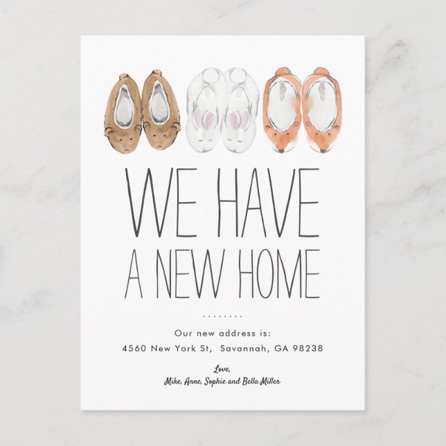 Sovhyttar Vi Har Ett Nytt Hem Flyttningsannons Vykort (Framsida)