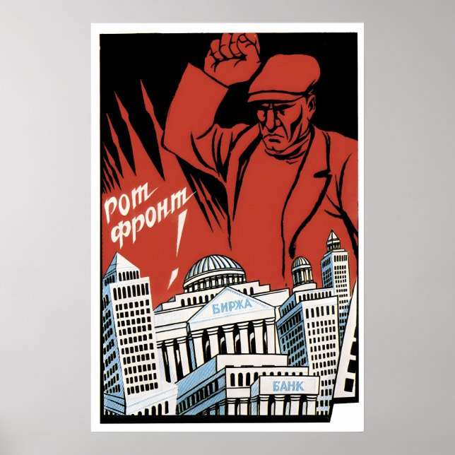 Soviet Anti Capitalist Poster Smash the banks! (Framsidan)