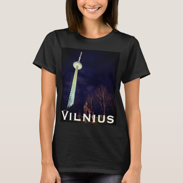 Soviet Era Icon, Modern Day Vibe: Vilnius TV Tower T Shirt (Framsida)