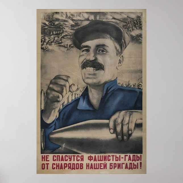 Soviet Propaganda Poster The fascist villains will (Framsidan)