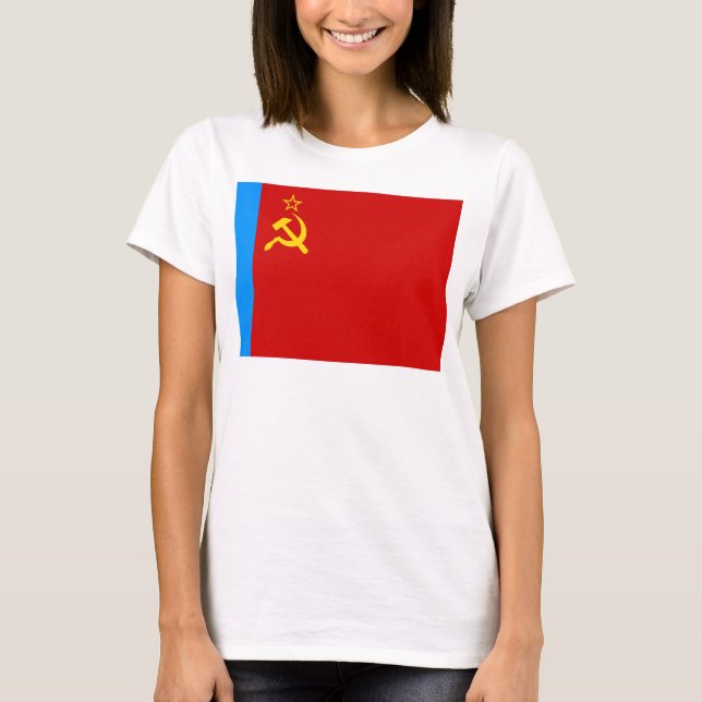 Soviet Russia Flag, USSR, CCCP, Communism, Lenin T Shirt (Framsida)