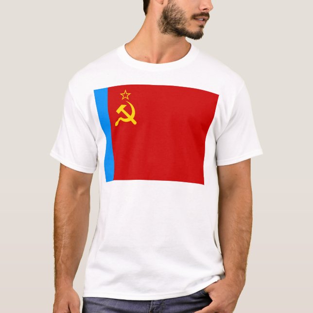 Soviet Russia Flag, USSR, CCCP, Communism, Lenin T Shirt (Framsida)