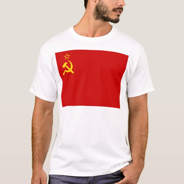 Soviet Union Flag, USSR, CCCP, Communism, Lenin T Shirt (Framsida)