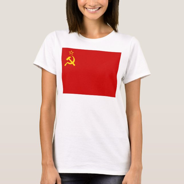 Soviet Union Flag, USSR, CCCP, Communism, Lenin T Shirt (Framsida)