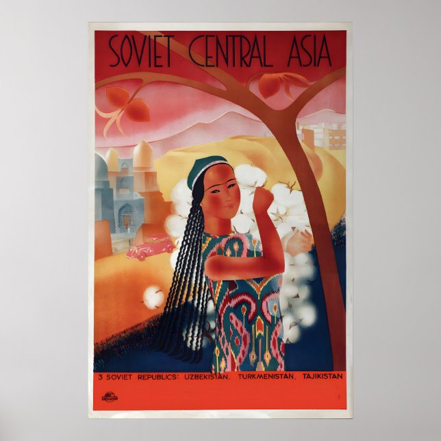 Sovjet Centralasien Intourist Reseposter – Poster (Framsidan)