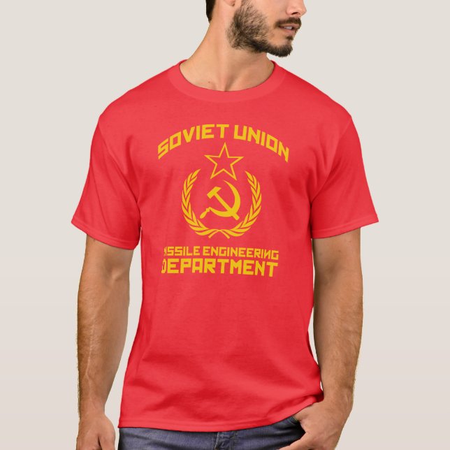Sovjet - facklig missil som iscensätter avdelning tee shirt (Framsida)