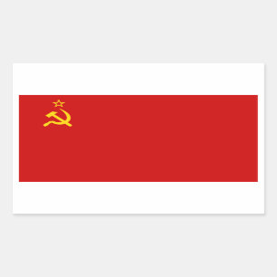 Sovjet - flagga för union /USSR/CCCP Rektangulärt Klistermärke