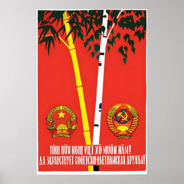 Sovjet-vietnamesiska vänskapspropagandaposter poster (Framsidan)