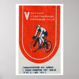 Sovjetcyklist - Matchbox-utskrift - Estetisk vägg Poster