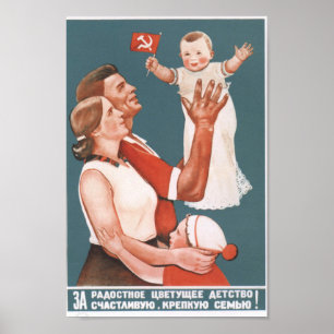 Sovjetfamiljens propaganda Poster