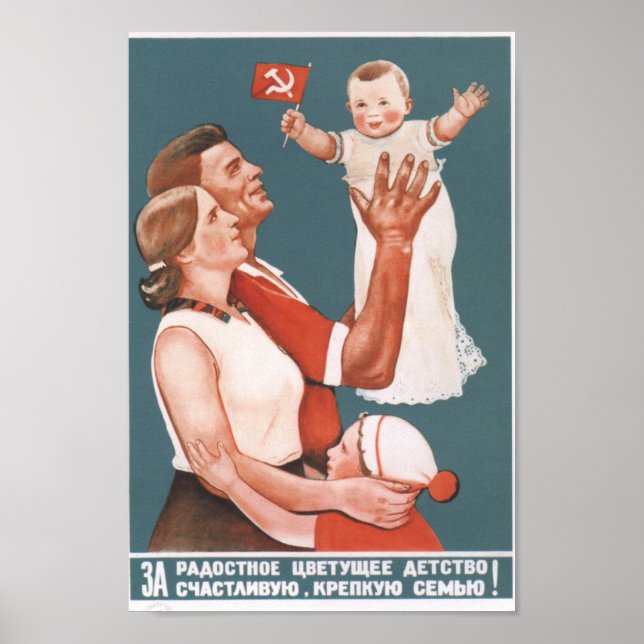 Sovjetfamiljens propaganda Poster (Framsidan)
