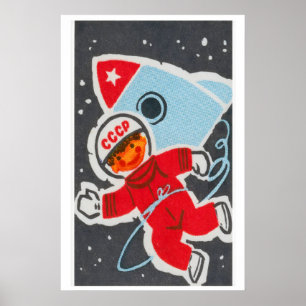 Sovjetisk barnastronaut - Matchbox-utskrift Poster
