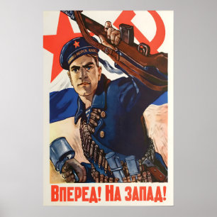 Sovjetisk marinrekryteringaffisch WWII Röda armén Poster