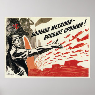Sovjetisk propaganda 1942 för WWII USSR Poster