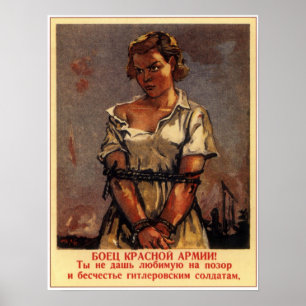 Sovjetisk propaganda 1942 för WWII USSR Poster