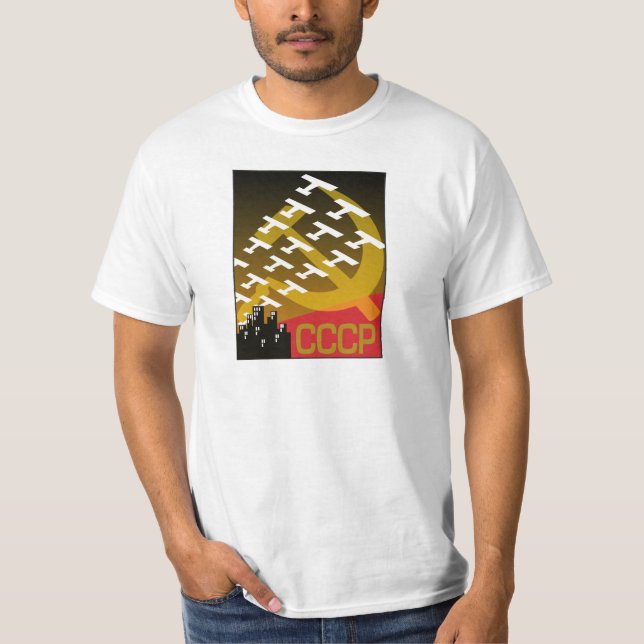 Sovjetisk propagandaaffisch t-shirt (Framsida)