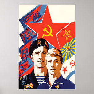 Sovjetisk propagandaffisch Arméskolan för Poster