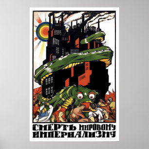 Sovjetisk propagandaffisch Död för internationalen Poster