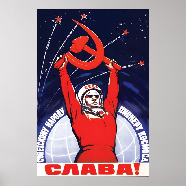 Sovjetisk propagandaposters -ÄRA!- Väggkonst CCCP (Framsidan)