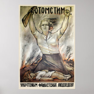 Sovjetisk propagandaposters Hämnd! Låt oss Poster