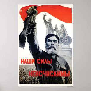 Sovjetisk propagandaposters Våra styrkor är oräkne Poster