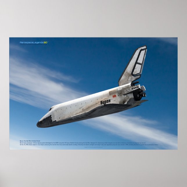 Sovjetisk rymdikon: Buran återinträde Poster (Framsidan)