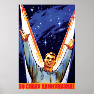 Sovjetisk rymdkapplöpning propagandaffisch – Till Poster