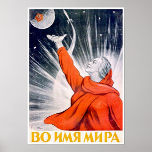 Sovjetisk utrymmepropagandaaffisch poster