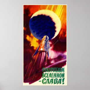 Sovjetisk utrymmepropagandaaffisch poster