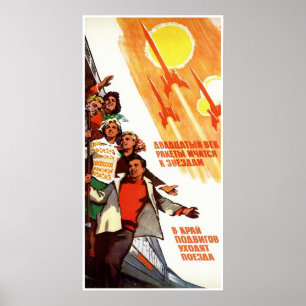 Sovjetisk utrymmepropagandaaffisch poster