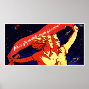 Sovjetisk utrymmepropagandaaffisch poster