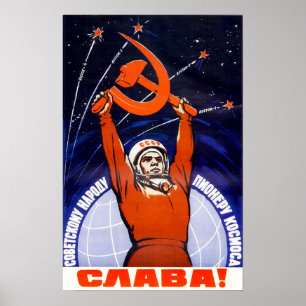 Sovjetisk utrymmepropagandaaffisch poster