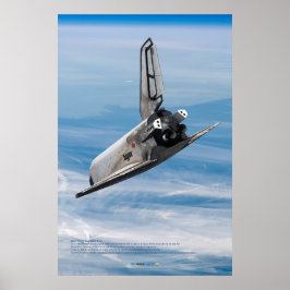 Sovjetiska Buran-farkosten över planeten jorden Poster
