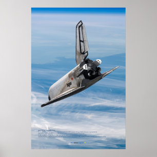 Sovjetiska Buran-farkosten över planeten jorden Poster