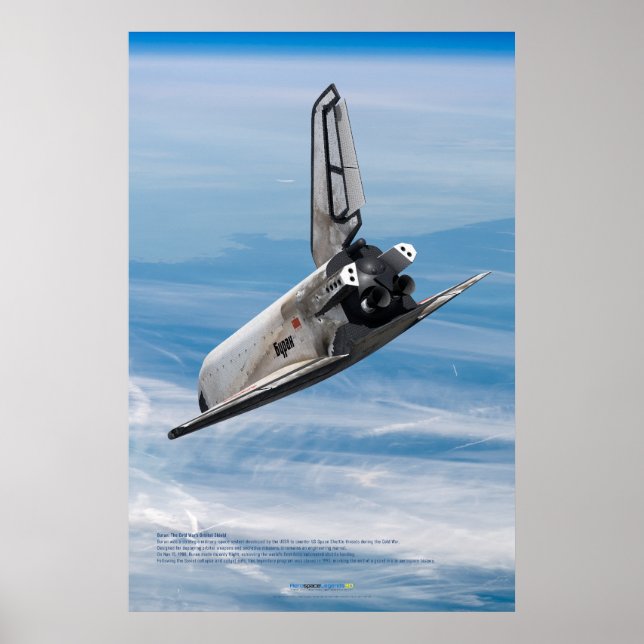Sovjetiska Buran-farkosten över planeten jorden Poster (Framsidan)