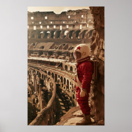 Sovjetiska female Astronaut Lands Inside Cosmos Po Poster