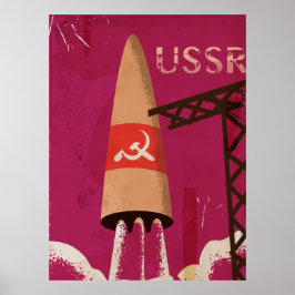 Sovjetiska rymdprogrammet USSR Vintage Affisch