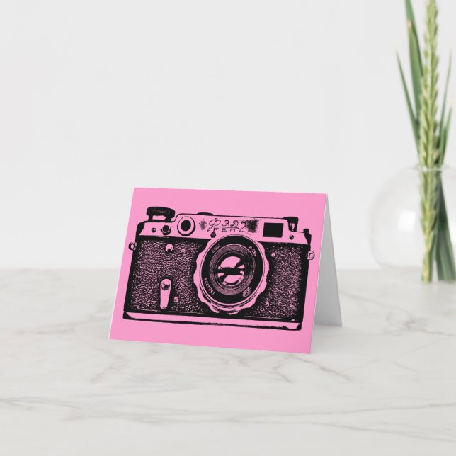 Sovjetkameran - svart på Rosa Kort (Framsida)