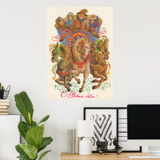Sovjetkort med nyårskassan poster