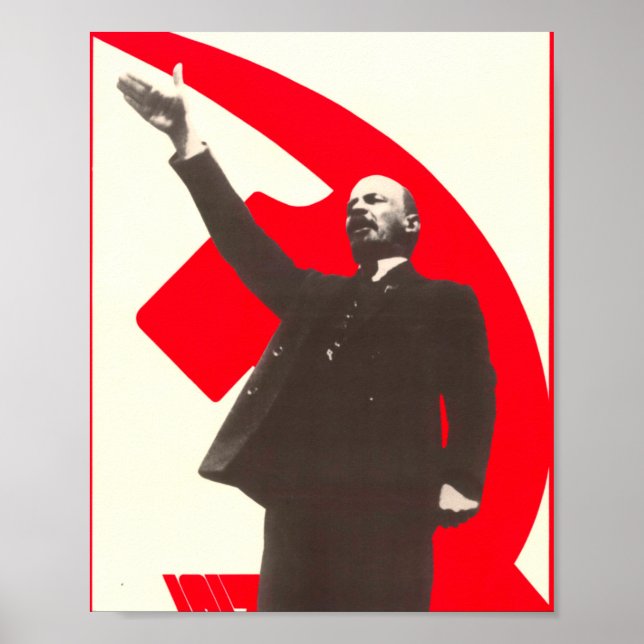 Sovjetpropaganda Lenin Vintage Poster (Framsidan)