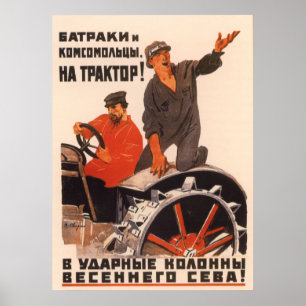 Sovjets Kolkhoz-propaganda poster 1931