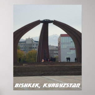 Sovjets Victory Square, Bishkek Frunze, Kirgizista Poster