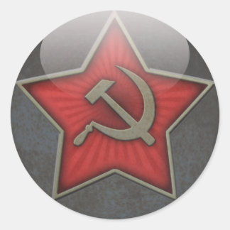 Sovjetstjärnan Hammer och Sickle Runt Klistermärke