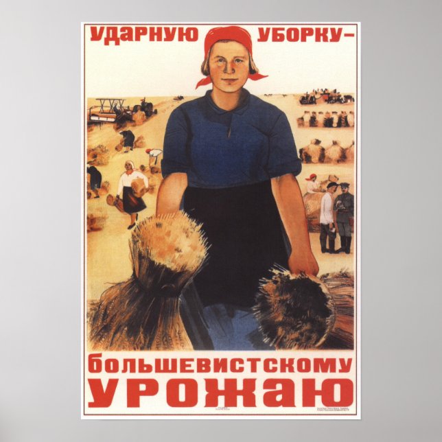 Sovjetunionen 1934 Kollektivt jordbruk Poster (Framsidan)