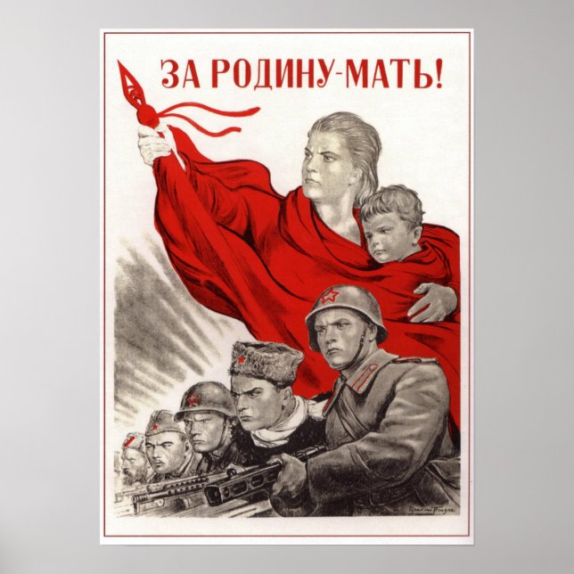 Sovjetunionen 1943 års Sovjetpropaganda Poster (Framsidan)
