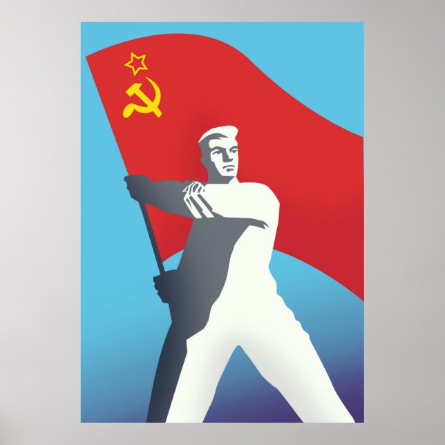 Sovjetunionen Arbetare Vintage konsttryck. Poster (Framsidan)