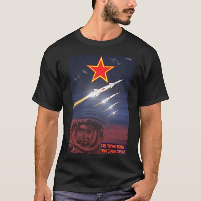 Sovjetunionen Cosmonaut T-Shirt. T Shirt (Framsida)