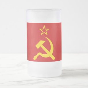 Sovjetunionen Flagga - Sovjetunionens Flagga Frostat Ölglas