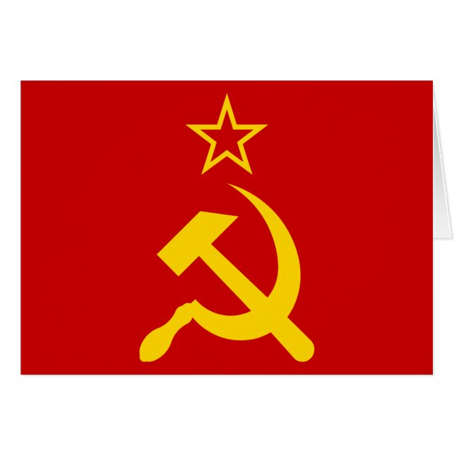 Sovjetunionen Flagga - Sovjetunionens Flagga Hälsningskort (Framsidan Horizontal)